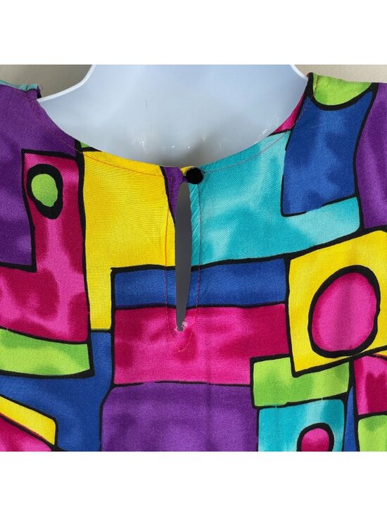 Vintage 80s Top Womens XLarge Art To Wear Bold Statement City Chic Graffiti - Picture 4 of 13